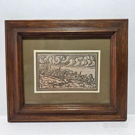 Antica Xilografia XVI Secolo Terremoto Basilea