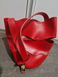 borsa alessia massimo pelle rossa