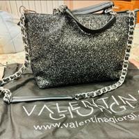 VG borsa a mano nera & glitter sale e pepe