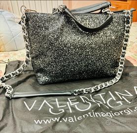 VG borsa a mano nera & glitter sale e pepe