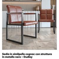 Poltrona sedia similpelle marrone