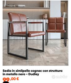 Poltrona sedia similpelle marrone