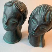 TESTINE ART DECO in BUCCHERO stile C.A. Rossi