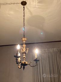 lampadario in ottone