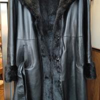 pelliccia doubleface in pelle e lapin