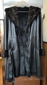 pelliccia doubleface in pelle e lapin