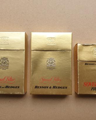 LOTTO 3 PACCHETTI VUOTI SIGARETTE BENSON&HEDGES 80