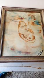 Dipinto olio su tela Stefano Colombo Madonna