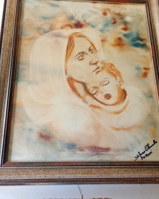 Dipinto olio su tela Stefano Colombo Madonna