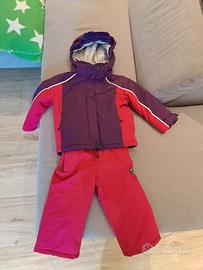 tuta neve sci BTG invernale bambina 2-3 anni 92 cm