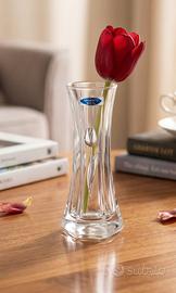 Vaso monofiore vetro con Tulipano in Argento 925