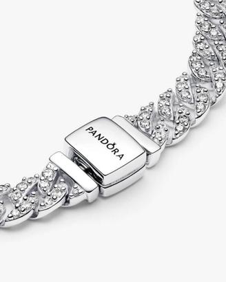 Bracciale Catena Maglia Cubana Pavè