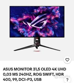 ASUS ROG 4k PG32UCDM + Cuffie Mouse Tastiera