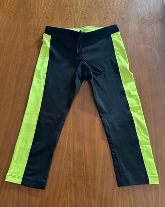 Leggings 3/4 Nike Dri-FIT neri e verde neon – XS
