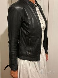 Giacca donna in vera pelle nera tg.S