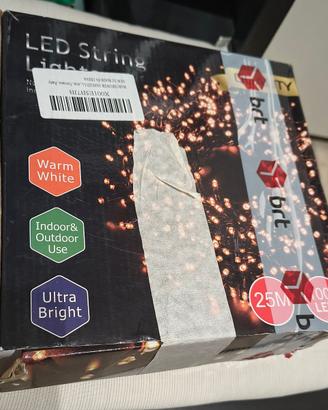 Luci di natale catena led 1000 x 25mt luce calda
