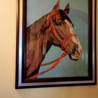 QUADRO A MEZZO PUNTO TESTA DI CAVALLO