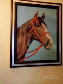 QUADRO A MEZZO PUNTO TESTA DI CAVALLO