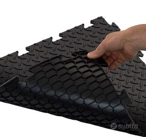 20 piastrelle in PVC per palestra nere antiscivolo