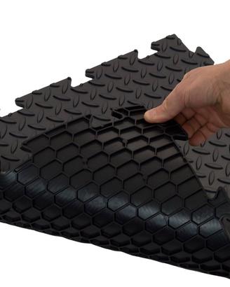20 piastrelle in PVC per palestra nere antiscivolo