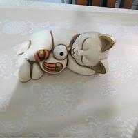 Gatto Resy  con uccellino Thun 