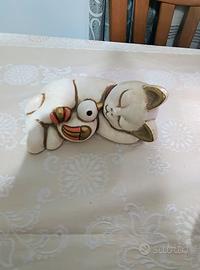 Gatto Resy  con uccellino Thun 