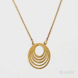 Collana in oro giallo 9 kt con centrale E.2350