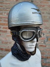 casco moto vintage anni 50+ occhiali 