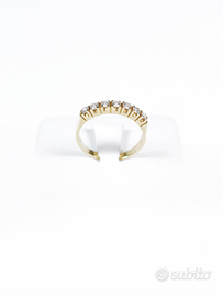 Anello vera in oro giallo con diamanti