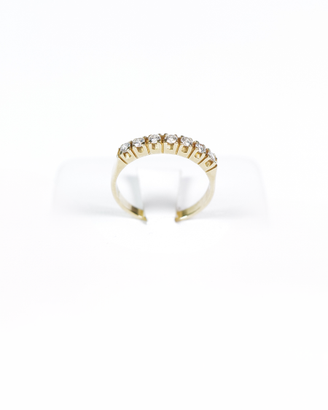 Anello vera in oro giallo con diamanti