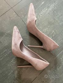 Décolleté di simil camoscio grigio n.40