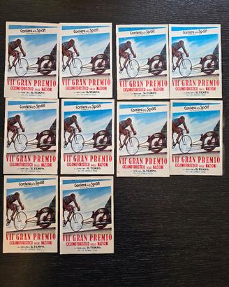 Lotto di 10 cartoline ciclismo VII GRANPREMIO