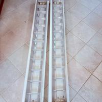 2 plafoniere a griglia per tubi neon 156x24 cm