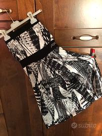 Abito elegante estivo bianco e nero taglia S