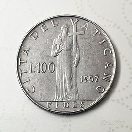 Stato Città del Vaticano - moneta lire 100 - 1957