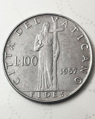 Stato Città del Vaticano - moneta lire 100 - 1957