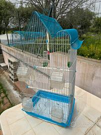 Gabbia a Pagoda con Tetto Apribile - Accessoriata 