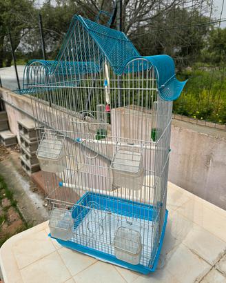 Gabbia a Pagoda con Tetto Apribile - Accessoriata 