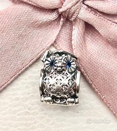 Charm pandora gufetto dagli occhi blu