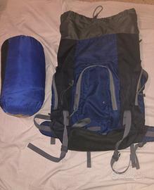 Zaino da scout e sacco a pelo