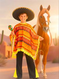 PONCHO MESSICANO + SOMBRERO 🎉 COSTUME CARNEVALE 