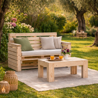 Divano e tavolino in legno – SET TRISTANO