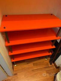 Scaffale in plexiglass arancione 4 ripiani