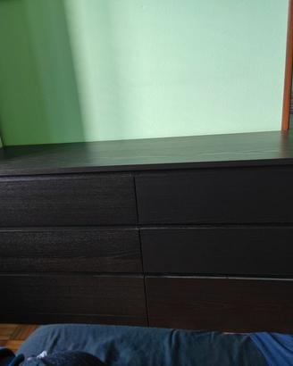 Comò 6 cassetti nero IKEA