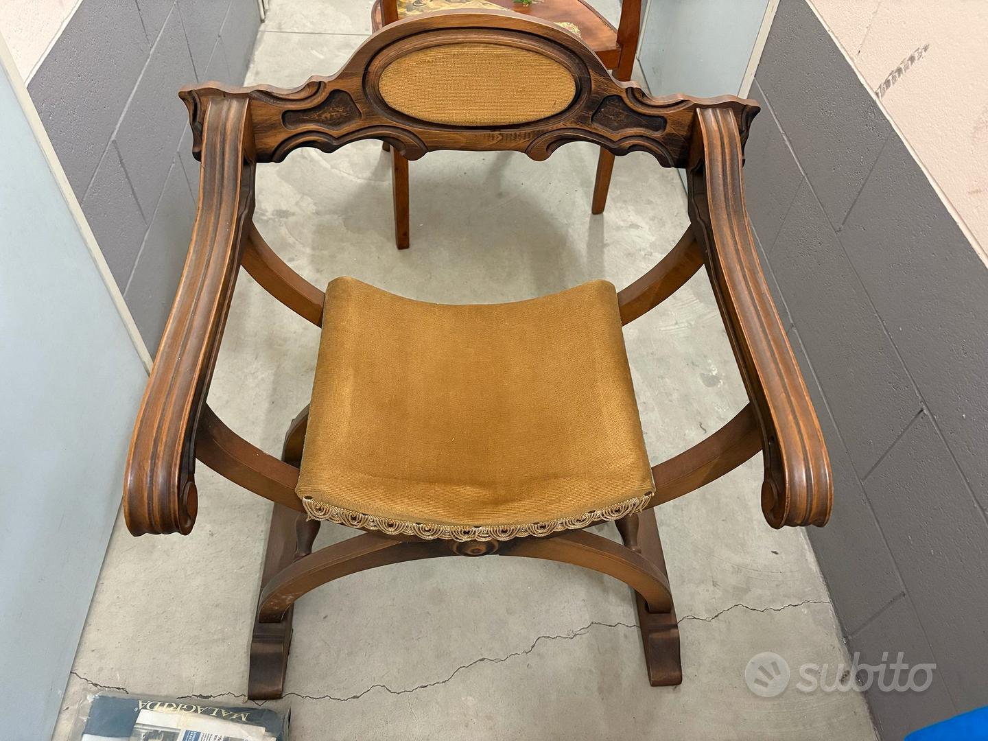 Mid Century Sedia Savonarola Sedia Pieghevole D'epoca Savonarola