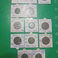 collezione 13  monete inglesi vintage - 4 argenti