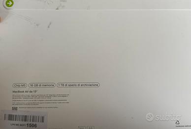 Mcbook air chipM5  1TB