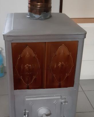 Stufa a legna con ceramica Vintage 