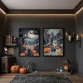 Set 2 Poster Hollow Knight Halloween Home Decor