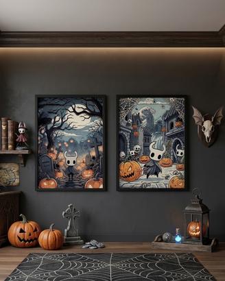 Set 2 Poster Hollow Knight Halloween Home Decor